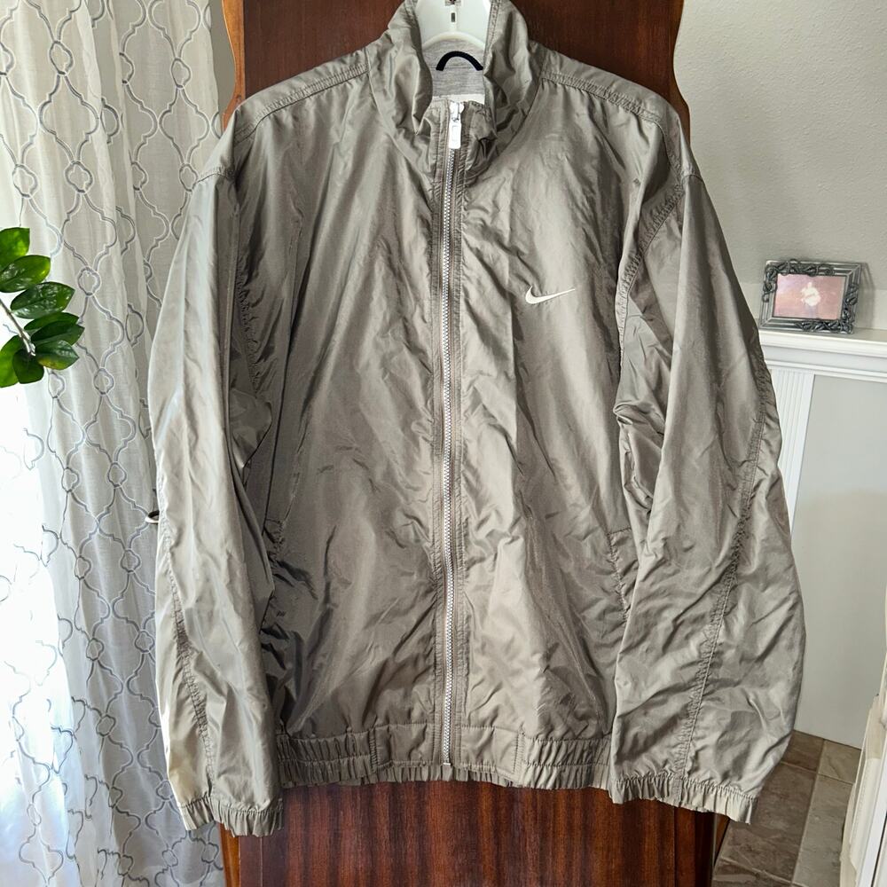 Nike Men's Track Jacket grey Vintage 90'S Nylon Size L